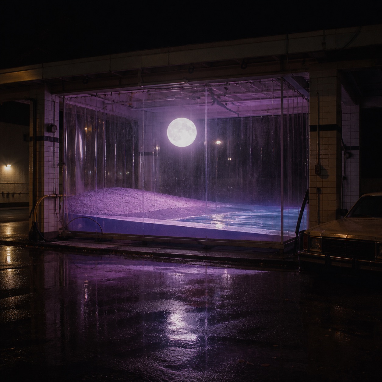 Moonlit Car Wash, WestonGFX digital artwork